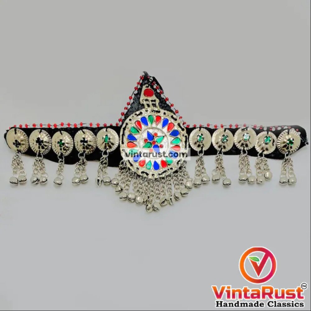 Handmade Matha Patti, Multicolor Afghan Headpiece, Statement Headpiece,